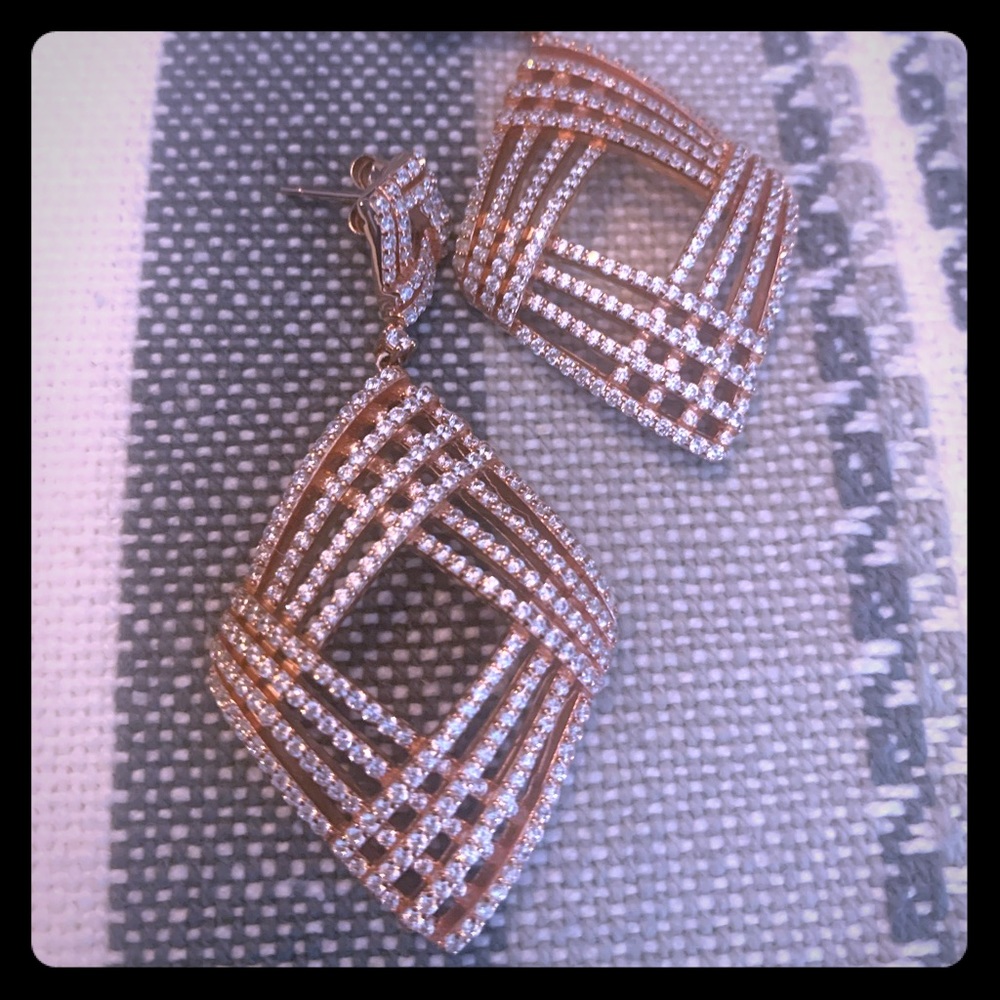 CZ Earrings, 2.25 inches 💎 ⛄️ ❄️